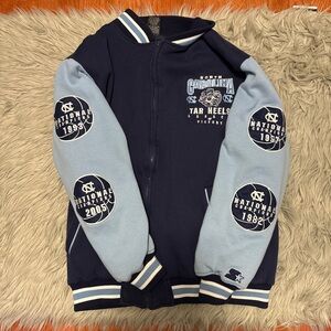 North Carolina Tar Heels Mens Vintage Varsity Jacket - Navy and Light Blue